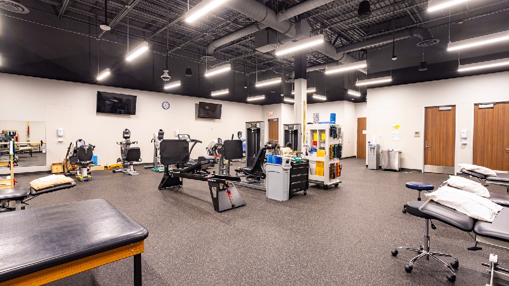 The gym at the Sports Medicine and Rehabilitation in the Convenient Care Center in Alvin
