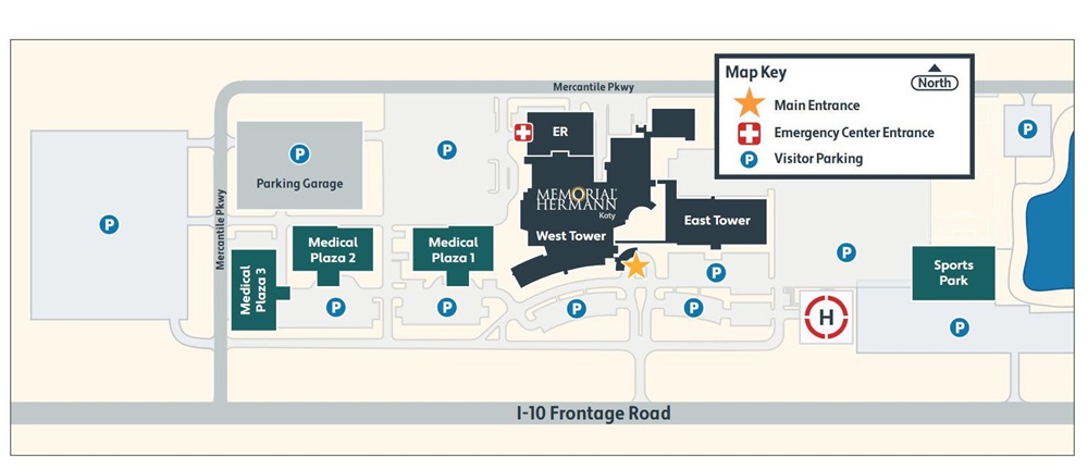 Campus map of Katy Hospital