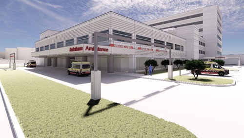 Memorial Hermann Katy Hospital Two Story Rendering
