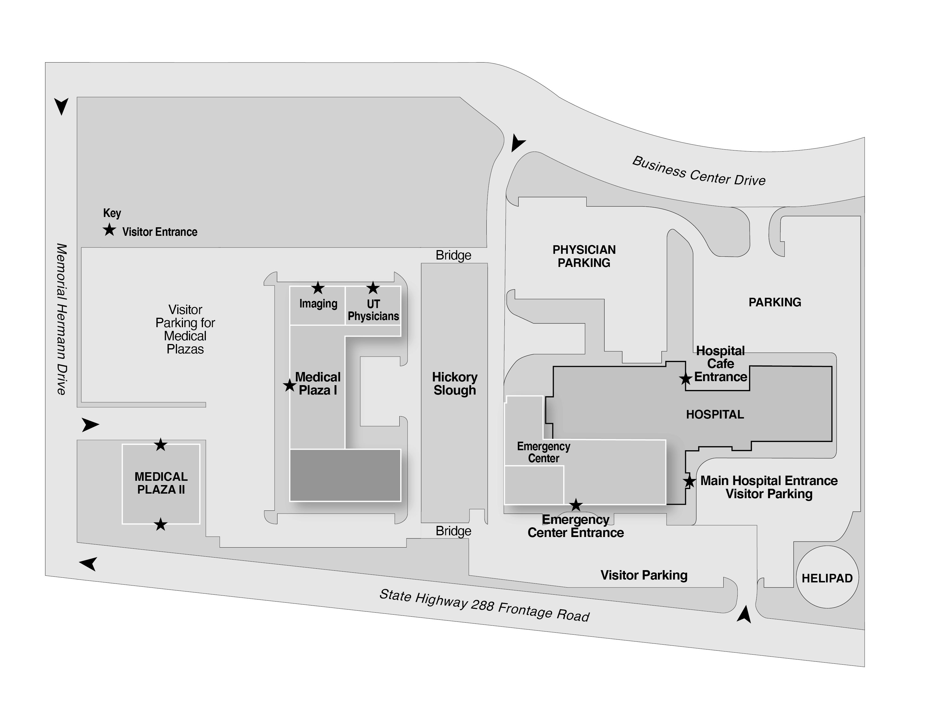 Campus map of Pearland Hospital