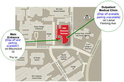 TIRR Memorial Hermann Campus Map