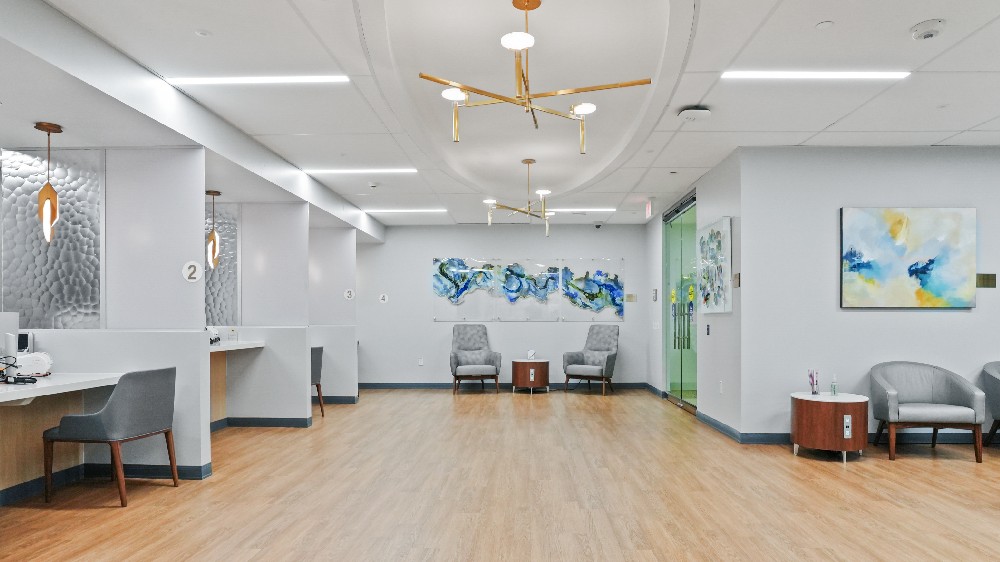 Entry way and waiting room at the Melissa Preston Breast Care Center at Memorial Hermann The Woodlands Medical Center