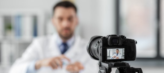 doctor in front of camera
