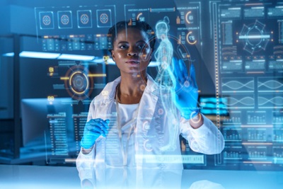 Doctor using new technology