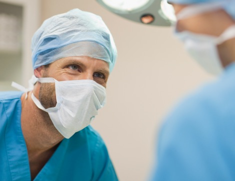 Doctors talking in the operating room