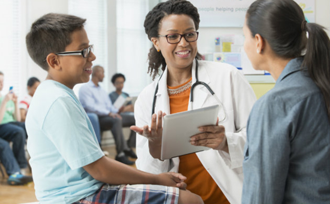 Doctor with patients