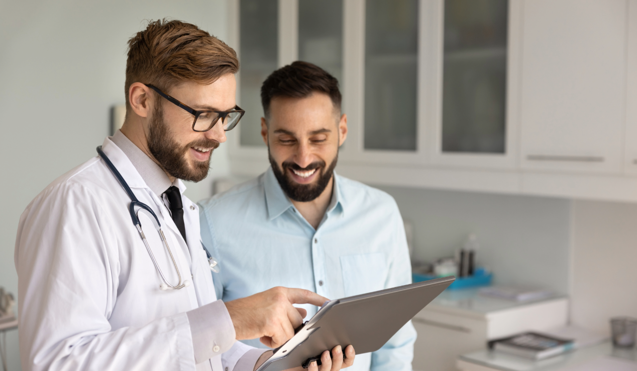 Doctor talking with patient.