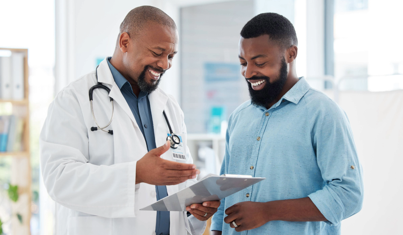 Doctor talking with patient