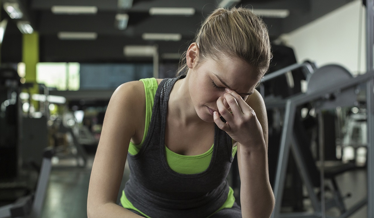 Woman tired from working out