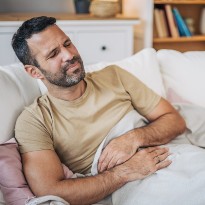 Man with stomach ache