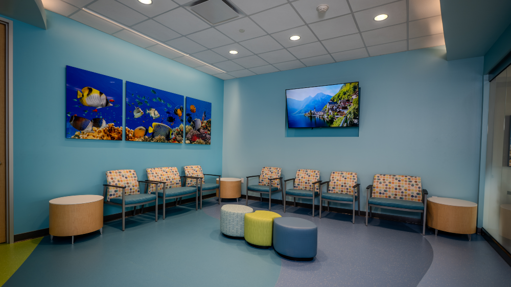 TIRR Memorial Hermann Pediatric Outpatient Rehabilitation - Katy waiting room.