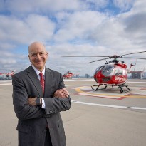 Dr. David Callender stands by Life Flight