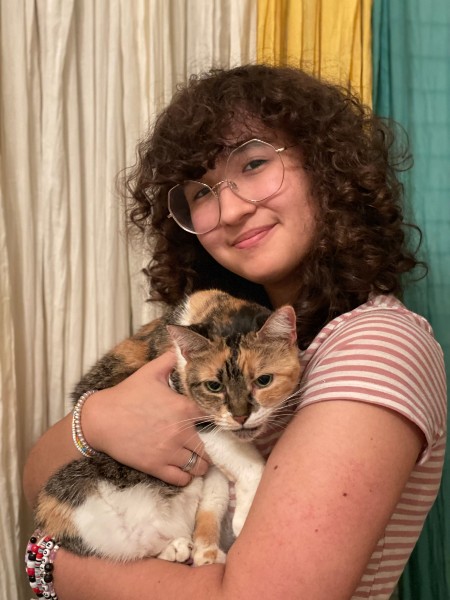 patient with her cat