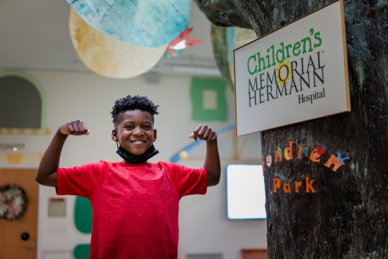 Kingston flexing at Children's Memorial Hermann Hospital