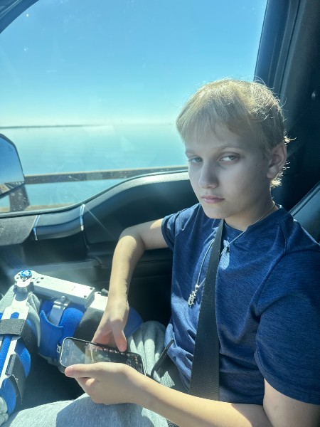 patient joseph in car