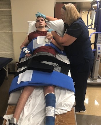 Jack Rieger receives therapy at TIRR Memorial Hermann.