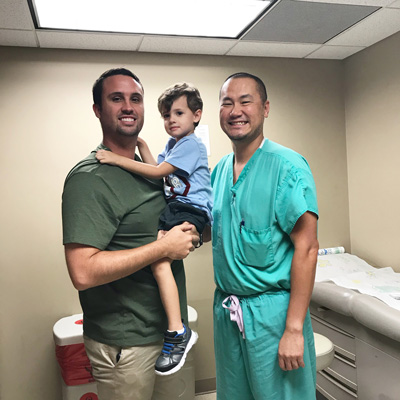 Grayson Guice with doctor