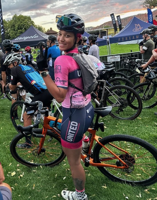 patient mya on bicycle