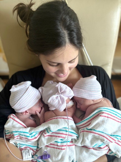 patient rebekah with triplets
