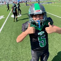 patient michel in football uniform
