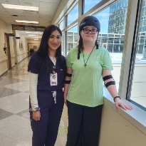 TIRR Memorial Hermann patient, Melanie Beeson, rollerblades through the halls.