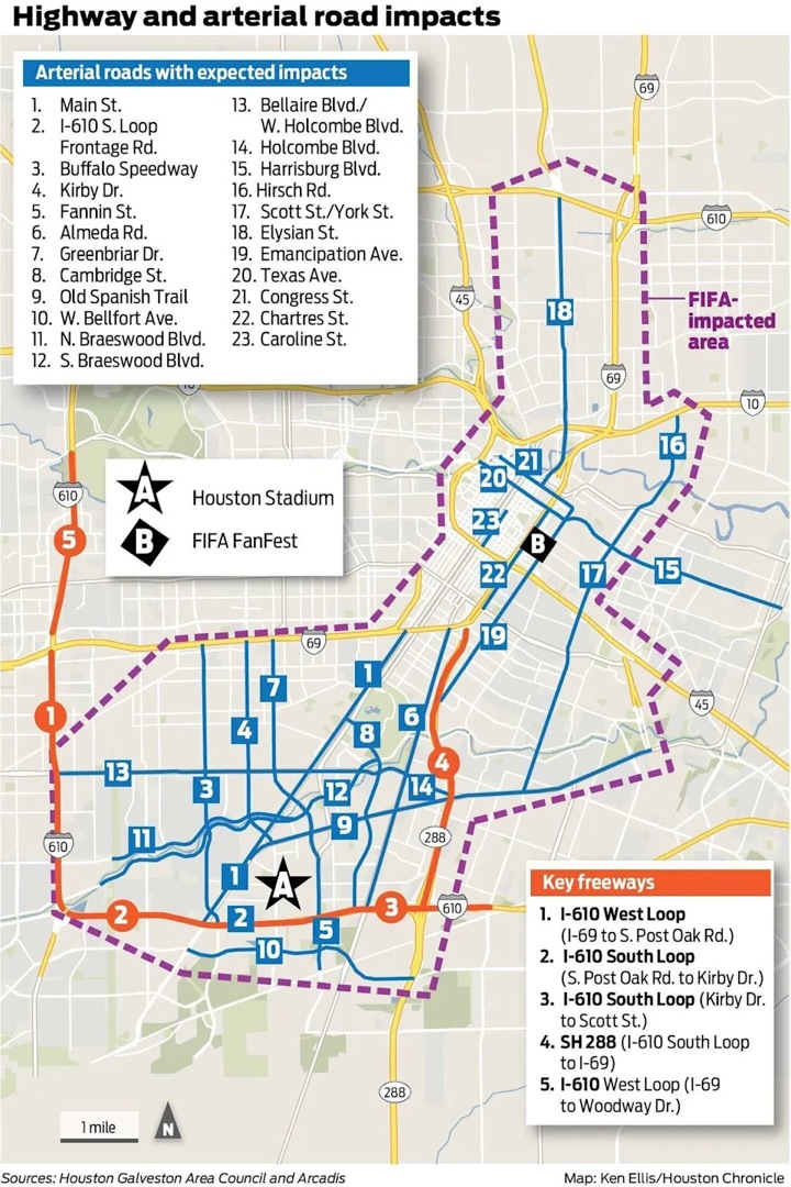 City Roads Impacted and Closures
