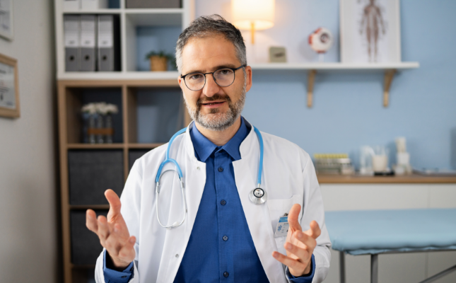 Doctor talking with hands