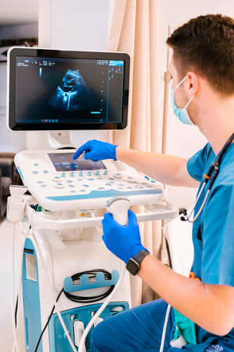 Doctor Looking at an Ultrasound