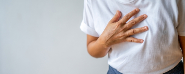 woman with heartburn