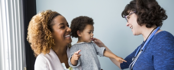 provider with mom and kid