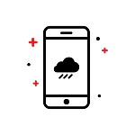 Weather app on the phone screen