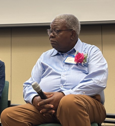Former TIRR Memorial Hermann patient Larvell Love participated in the cancer survivor panel at the 2025 symposium.