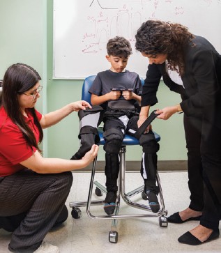 A wearable pediatric soft exoskeleton made of smart materials at TIRR Memorial Hermann