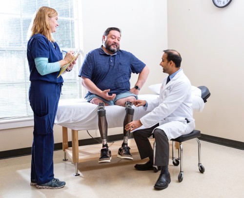 TIRR Memorial Hermann osseointegration patient, Alex, with care team.