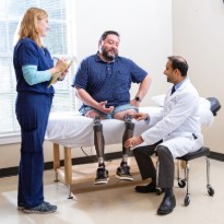 TIRR Memorial Hermann osseointegration patient, Alex, with care team.