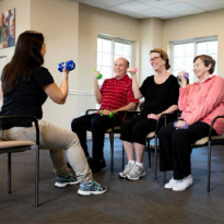 Seniors in exercise class
