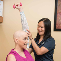 Leigh Rozelle during physical therapy