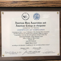Trauma burn survey certificate
