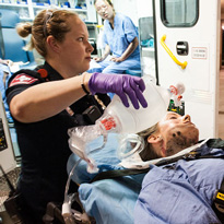 EMT perform disaster drill