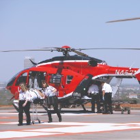 Life Flight transferring patient
