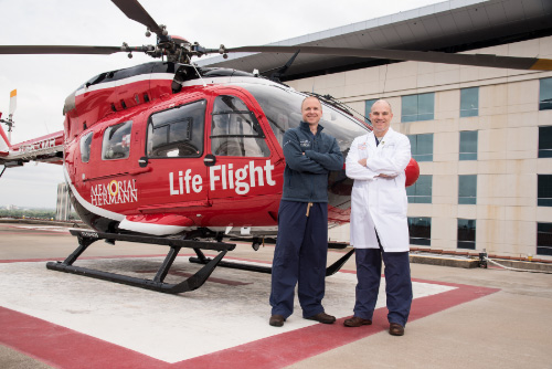Drs. Stephens and Eaton with Life Flight