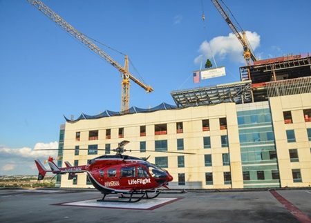 Life Flight Helicopter Sarofim Hall