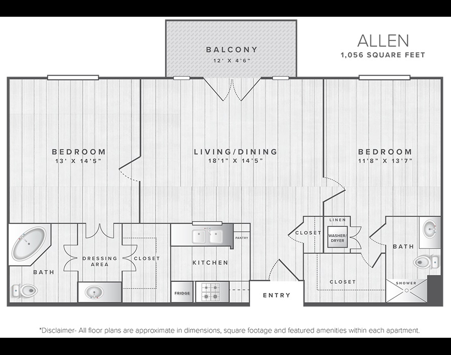 The Allen apartment floor plan