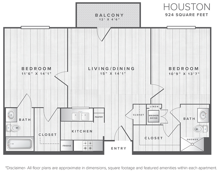 The Houston apartment floor plan
