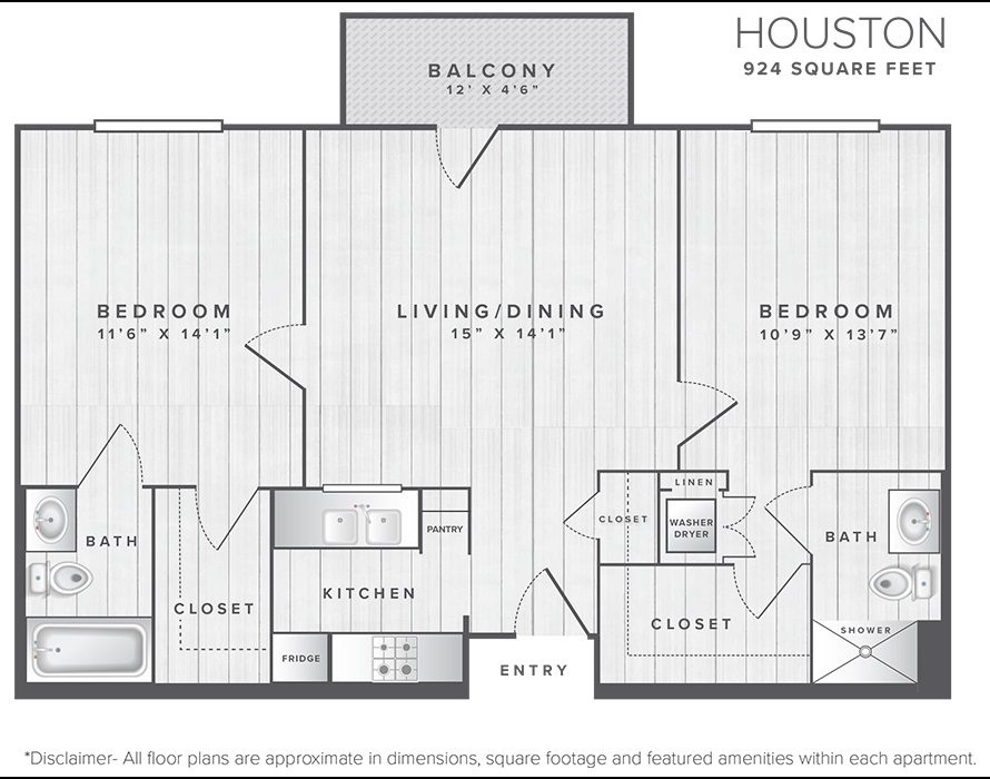 The Houston apartment floor plan