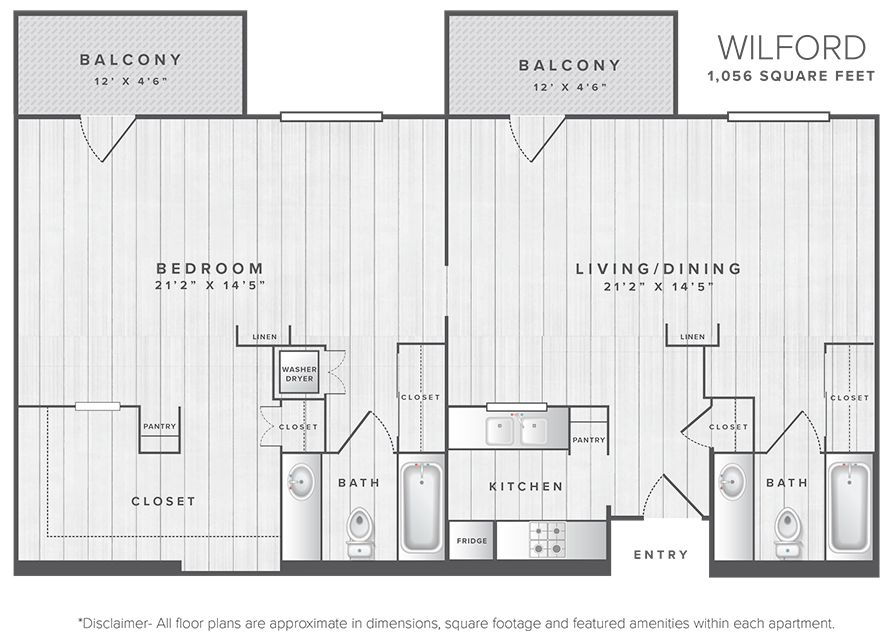 The Wilford apartment floor plan