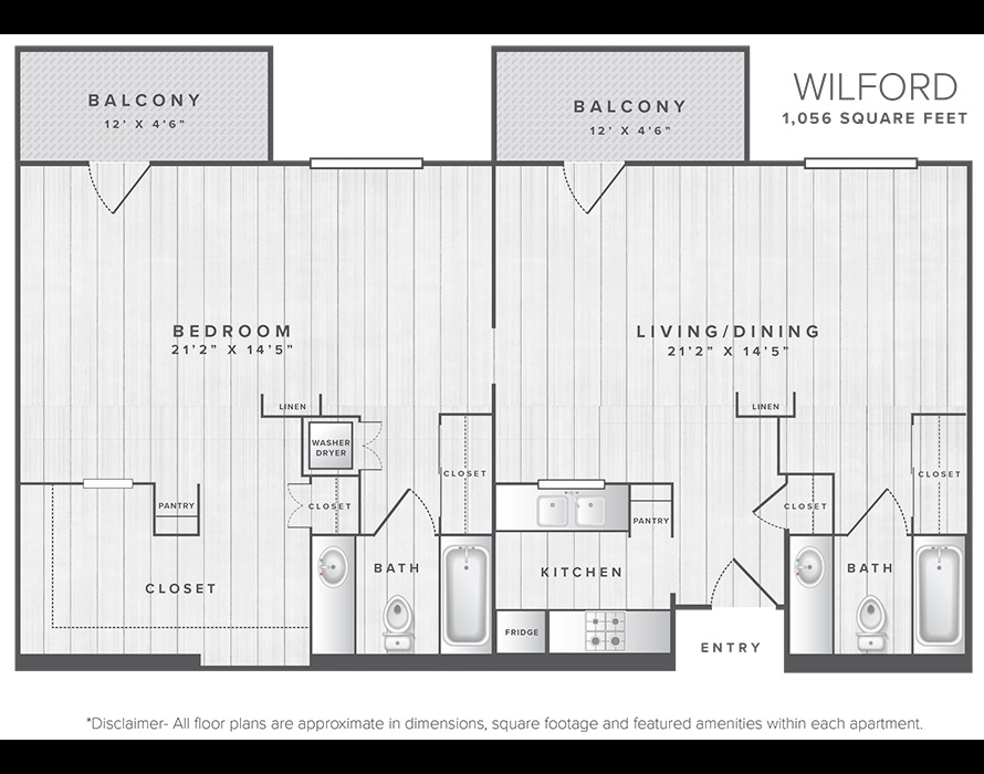 The Wilford apartment floor plan
