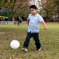 David playing soccer